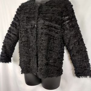 Vintage Jaclyn Kelly fuzzy‎ cardigan black